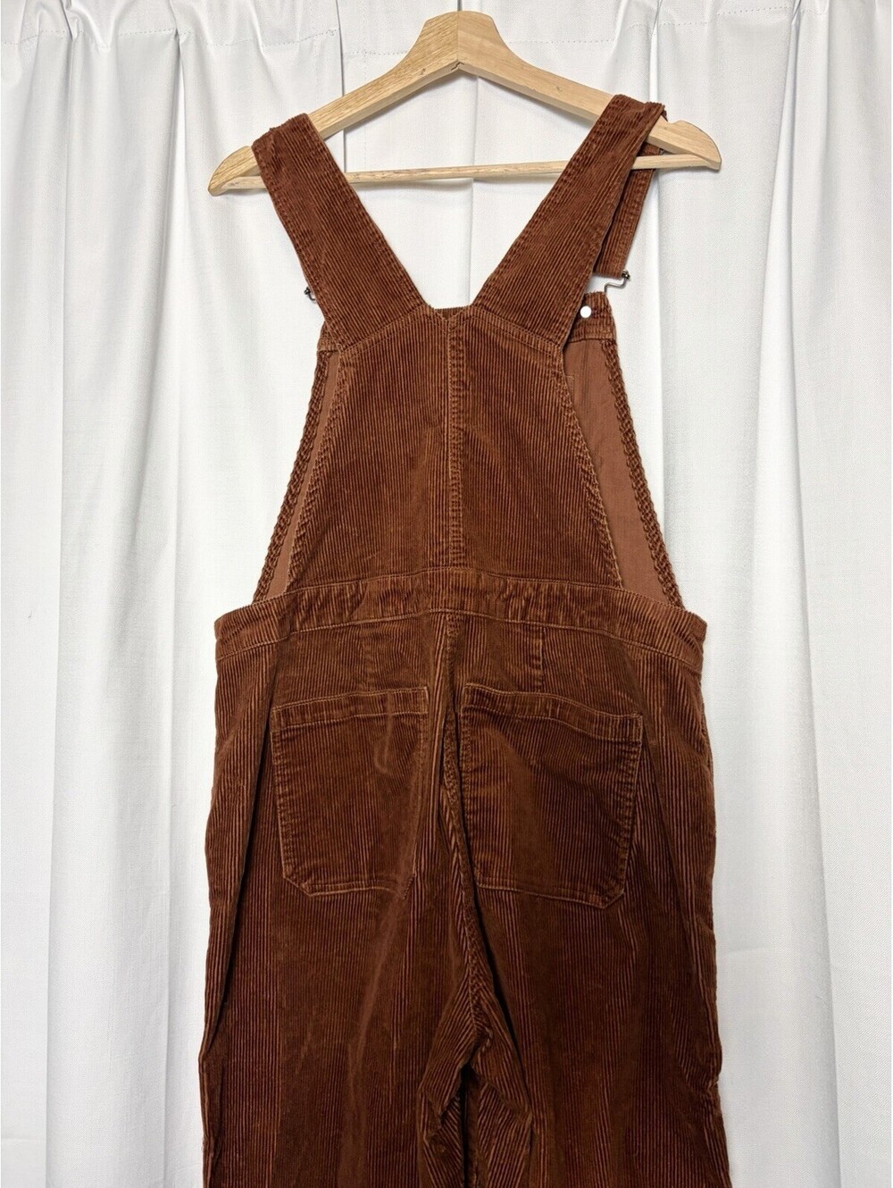 Boden Corduroy Chocolate Brown Relaxed Straight Leg Overalls. Size 10. $188 - Picture 6 of 9